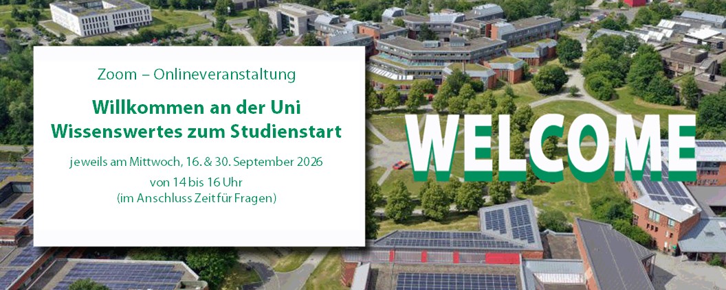Bild vom Campus der Uni Bayreuth mit Daten zum Webinar
